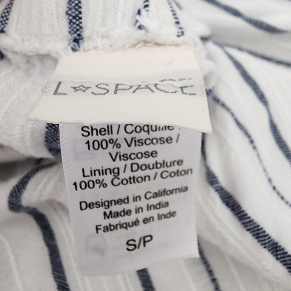 L-Space Austin Jumsuit in White with Vertical Blue Stripe - Picture 9 of 11